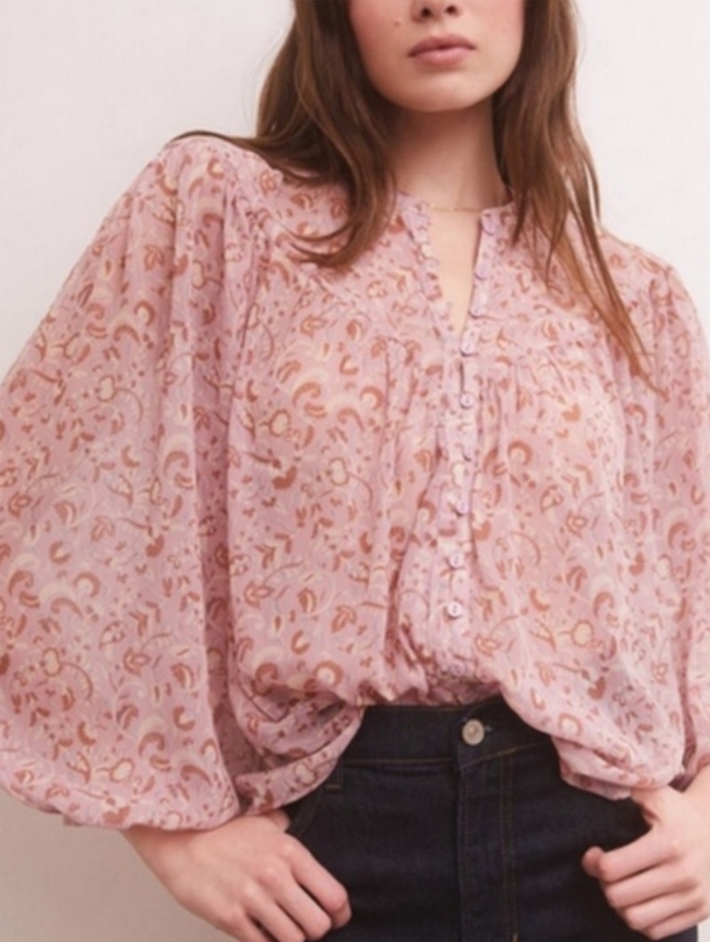 Z Supply Sheer Floral Blouse S